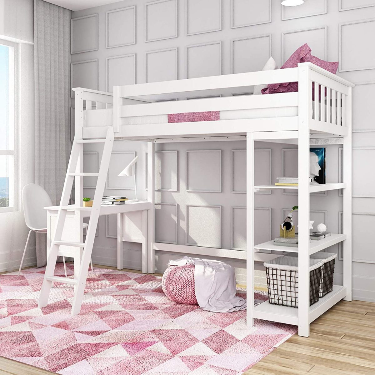 Awesome Teenage Bed Frames For Your Adolescent Kids Storables   Max Lily High Loft Bed Frame With Desk And Bookcase 1200x1200 