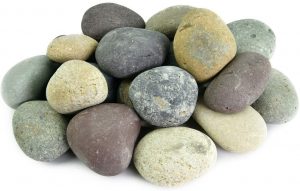 Beach pebbles for backyard pond