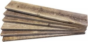 Reclaimed wood planks for backyard pond