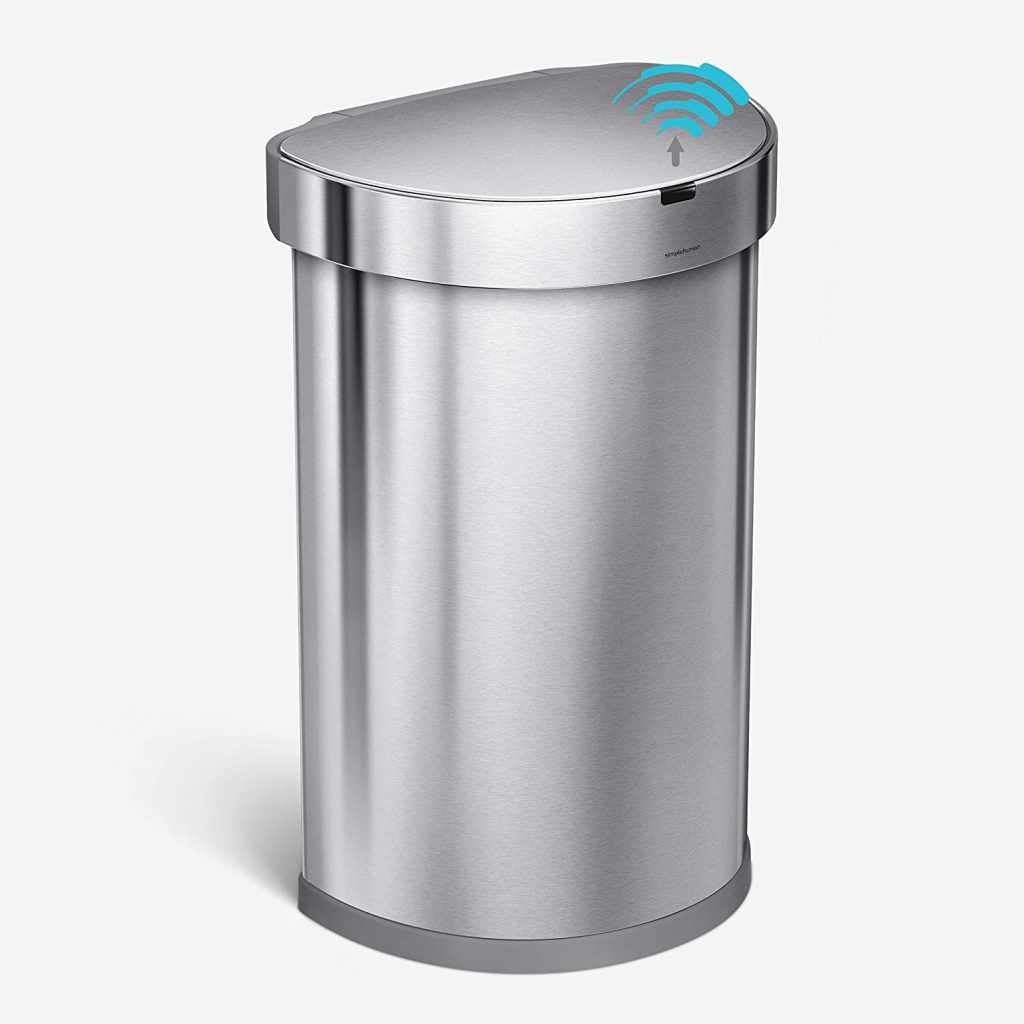 simplehuman 12-Gallon Semi-Round Automatic Trash Can