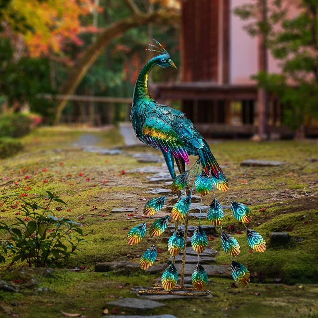 Metal Peacock Statue