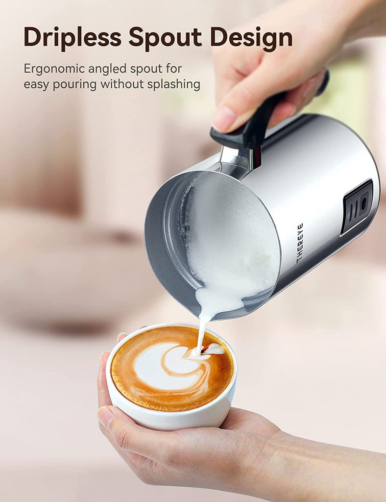 7. Thereye Milk Frother Automatic Hot and Cold Foam Maker