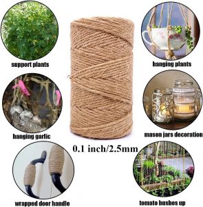 Leecogo Heavy Duty Natural Rope String for Home Gardening