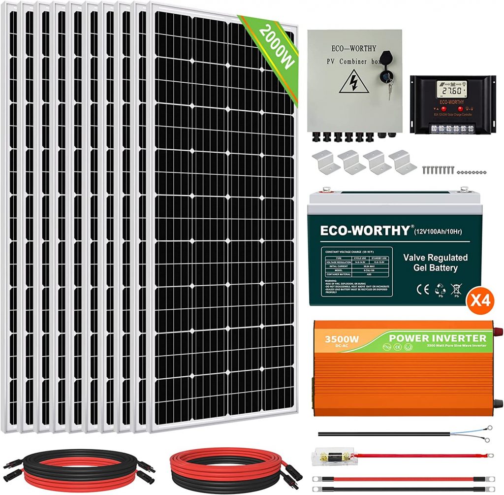 ECO-WORTHY 2000-Watt Hybrid Solar Panel Kit System