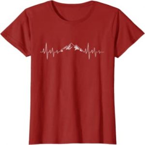 Hiking Mountains Heartbeat Hiker Adventure Graphic T-Shirt