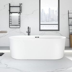 [Rizzon] Acrylic Grace Shape Bathtub for Acrylic vs Fiberglass Tub