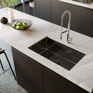 [TORVA] Black Ceramic Coating Undermount Sink for What Is an Undermount Sink