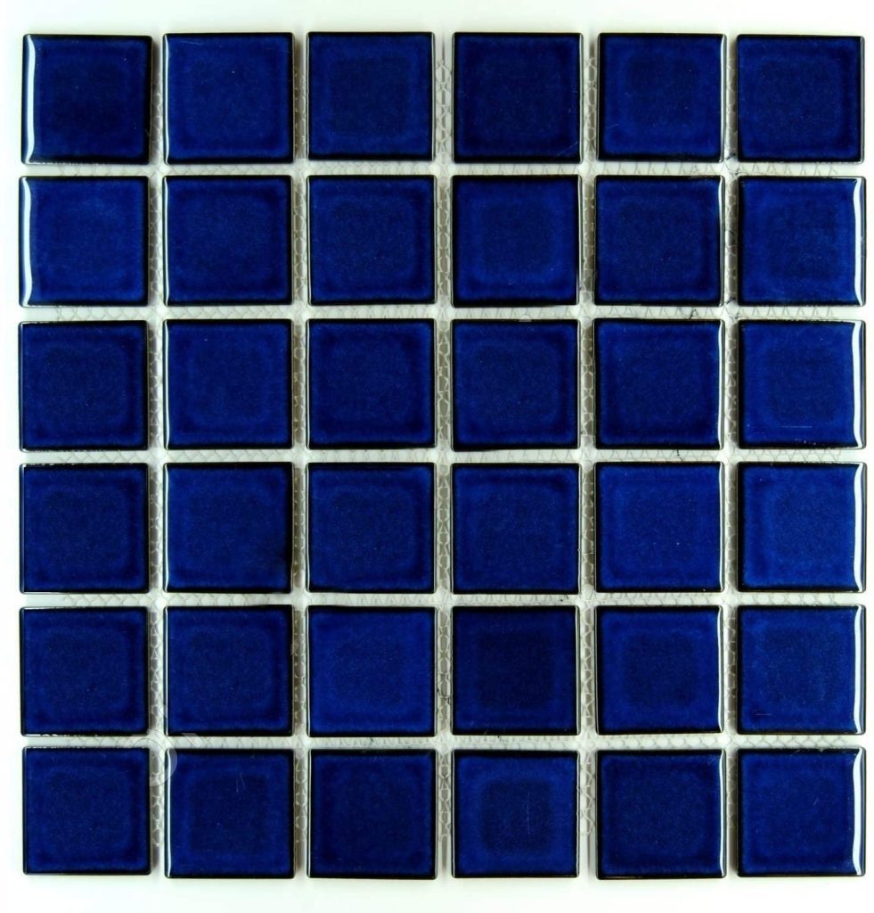 Tenedos Cobalt Blue Porcelain Mosaic Tile