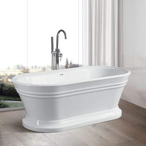 [Vanity Art] Freestanding White Acrylic Bathtub for Acrylic vs Fiberglass Tub