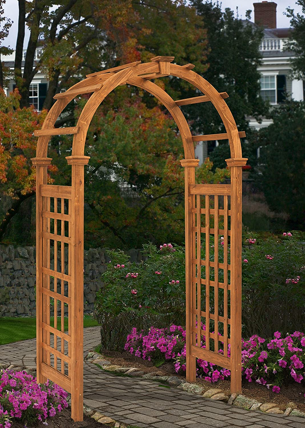 2. Rosewood Cedar Arbor Simple Garden Arch