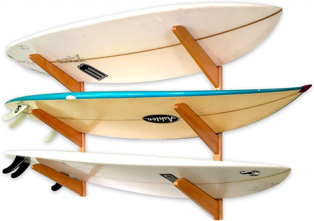 7. StoreYourBoard Timber Surfboard Wall Rack