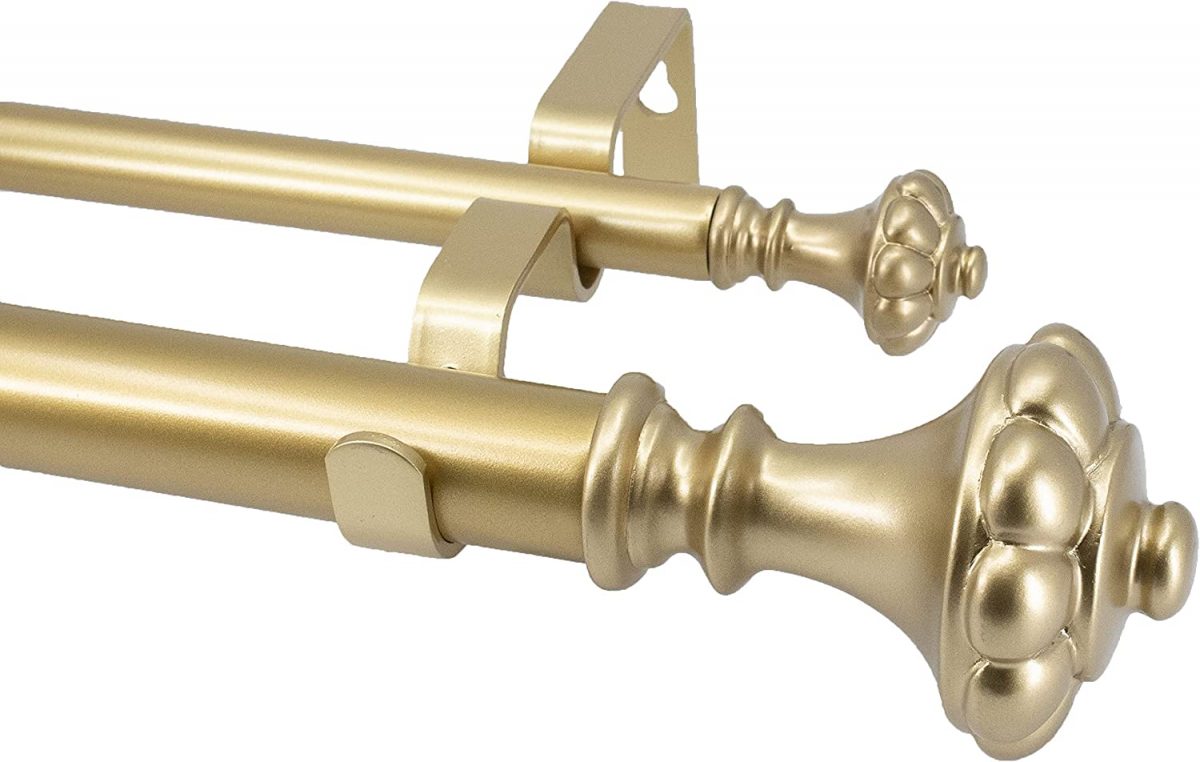 12 Best Double Curtain Rod Picks For Your Home Storables   MERIVILLE Gold Urn Duo Curtain Rod 1200x762 