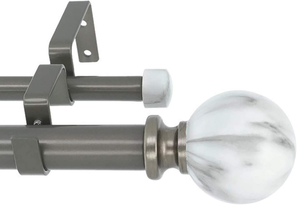 Marble Finial Duo Curtain Rod