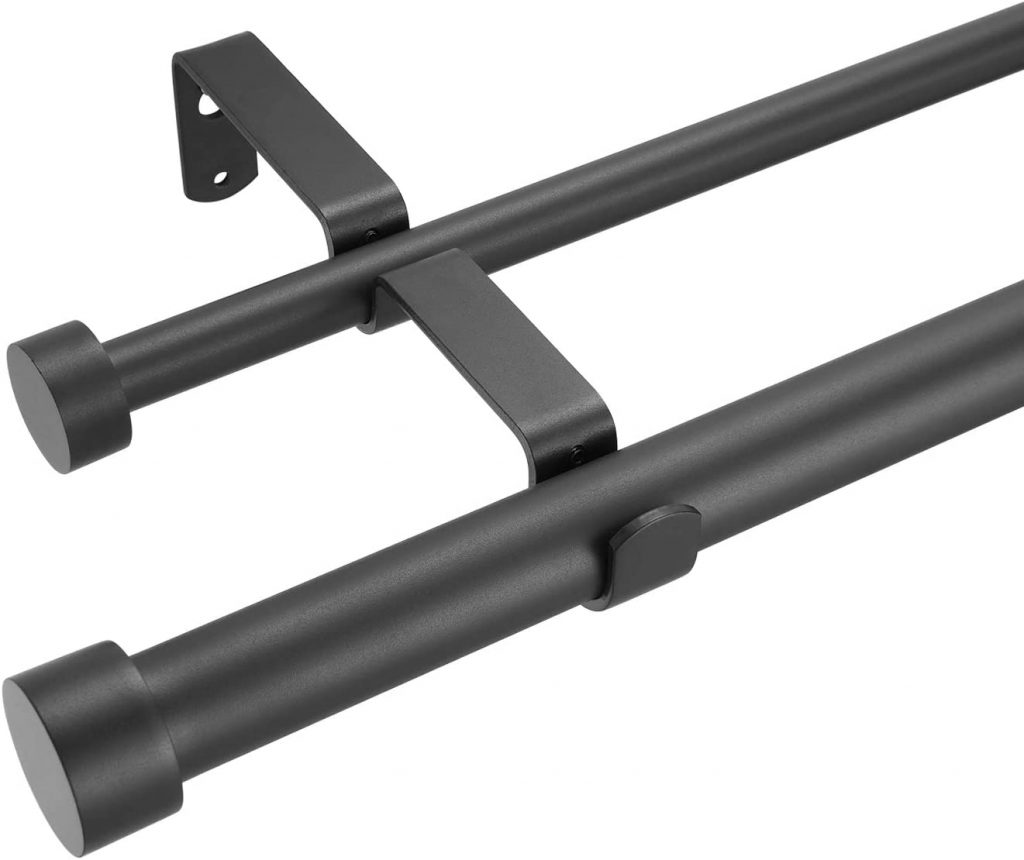Black Metal Double Curtain Rods