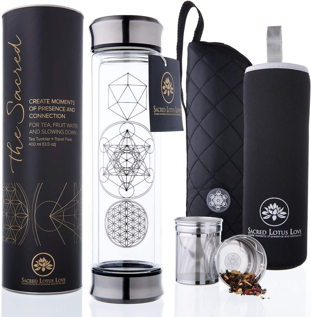 The Sacred Pure Love Tea 14-ounce Fruit Infuser Water Bottle