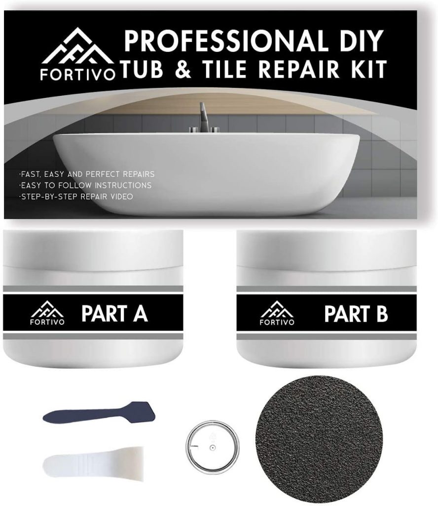 Tub Repair Kit White for Acrylic, Porcelain, Enamel &amp; Fiberglass