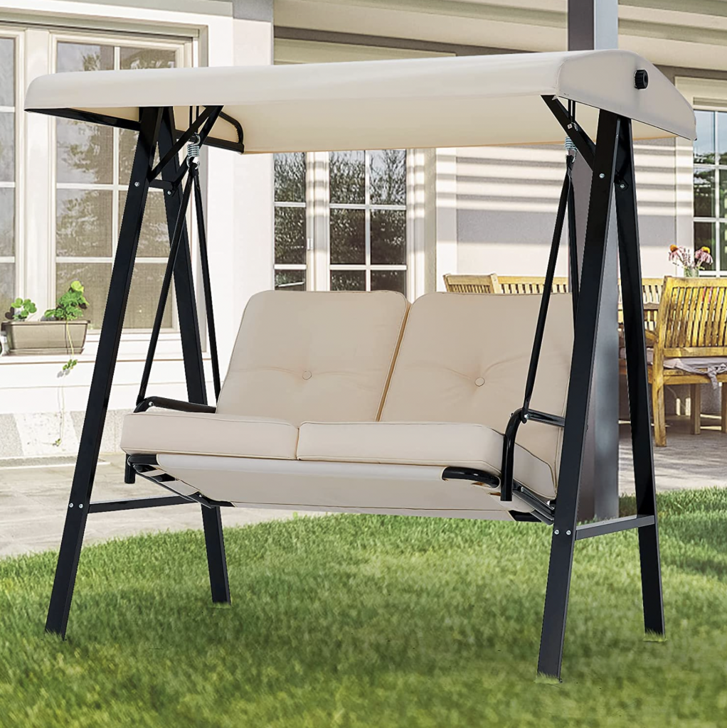 4. AECOJOY 2-Seat Outdoor Patio Swing Chair