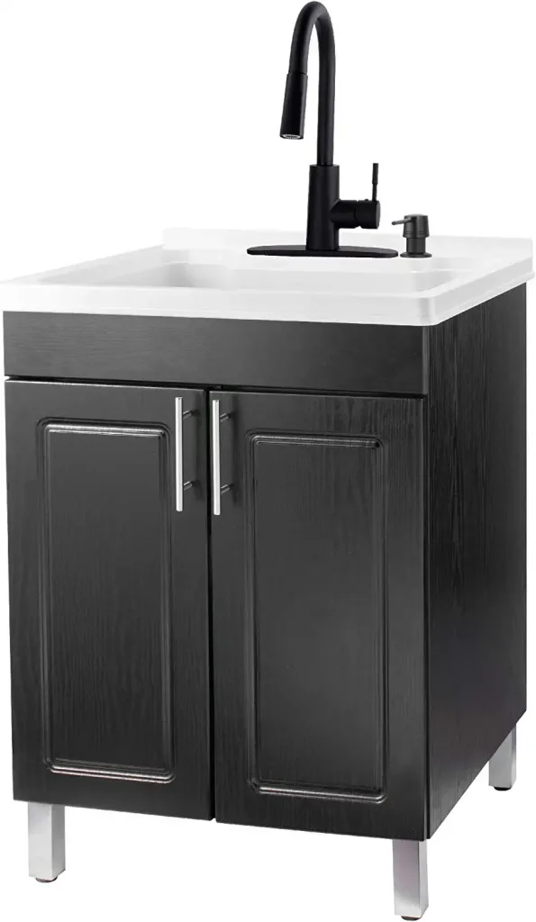 7. Tehila Utility Sink Black Vanity