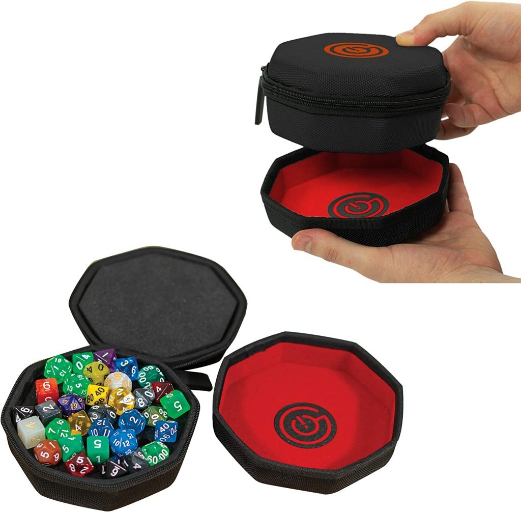GeekOn Protective Dice Case with Foam Padding and Nesting Felt Dice Tray