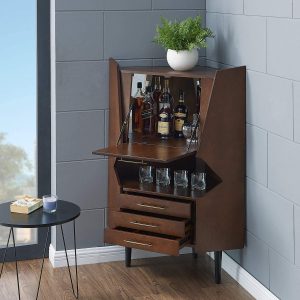 SEI FURNITURE Larson Corner Storage Bar Cabinet
