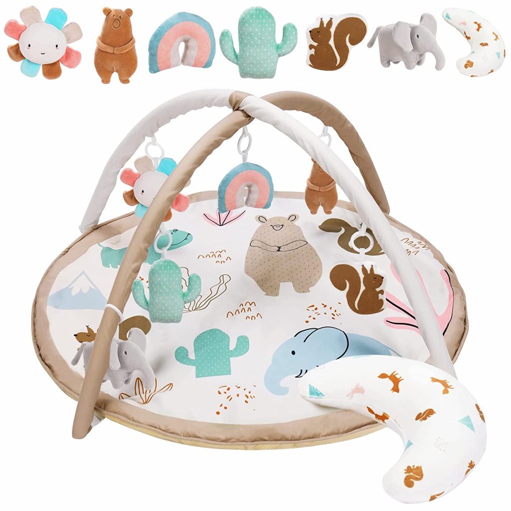 Washable Baby Gym Activity Center with Animal Play Mat
