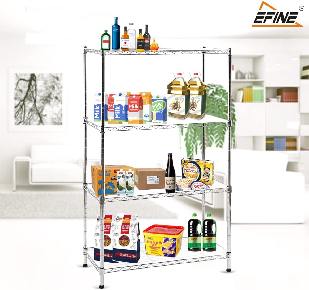 4-Shelf Shelving Unit Storage Shelves for Pantry