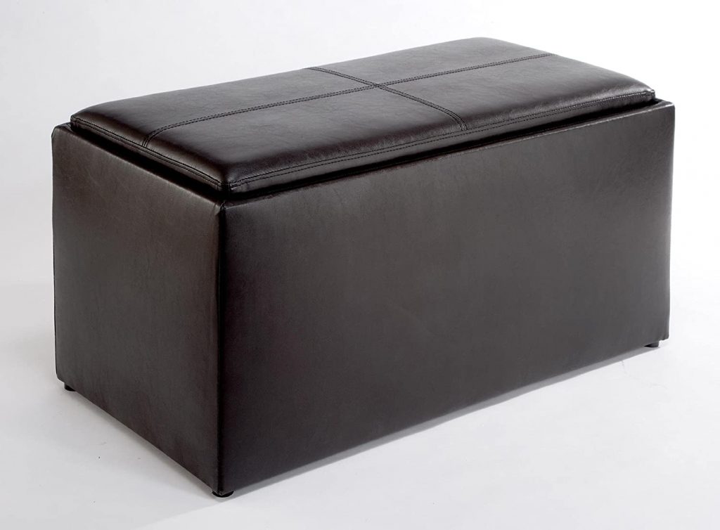 Convenience Concepts Leather Storage Bench