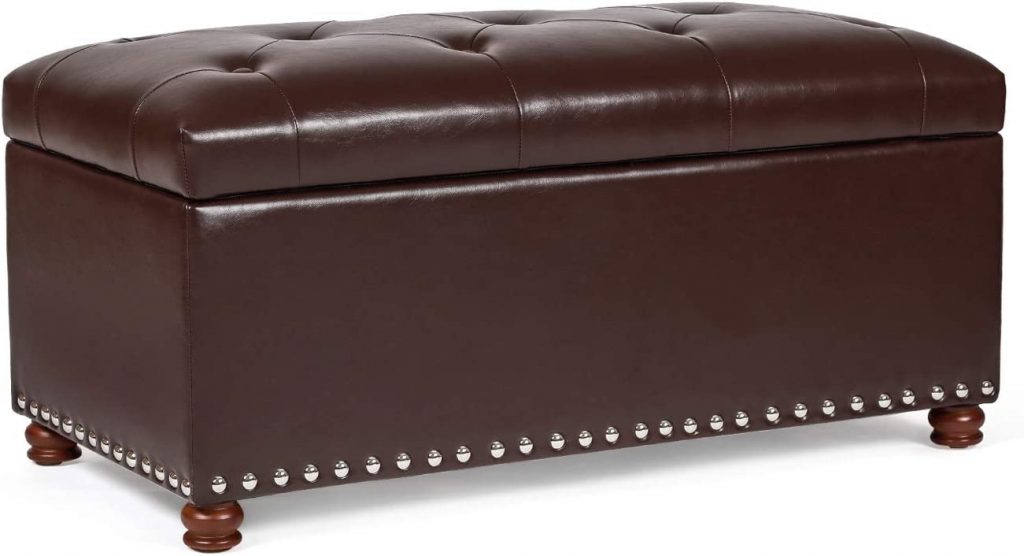 Deco De Ville Leather Storage Bench
