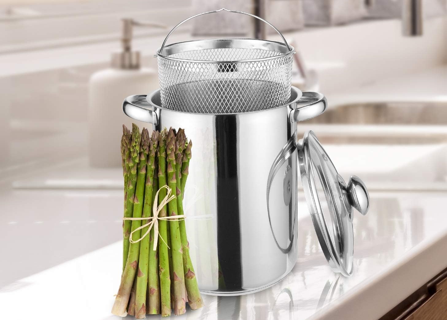deep stainless steel pot asparagus cooker 16 cm induction –