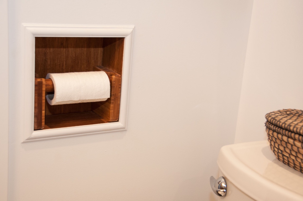 Turtles and Tails: Recessed Toilet Paper Holder (aka working with small  spaces)