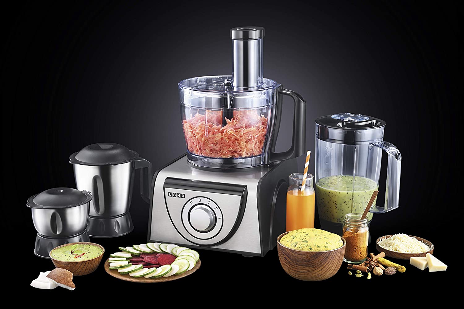 Hamilton Beach Professional 4-in-1 Juicer Mixer Grider, Commercial-Grade  1400 Watt, 3 Leakproof Jars, For Wet and Dry Spices, Chutneys and Curries