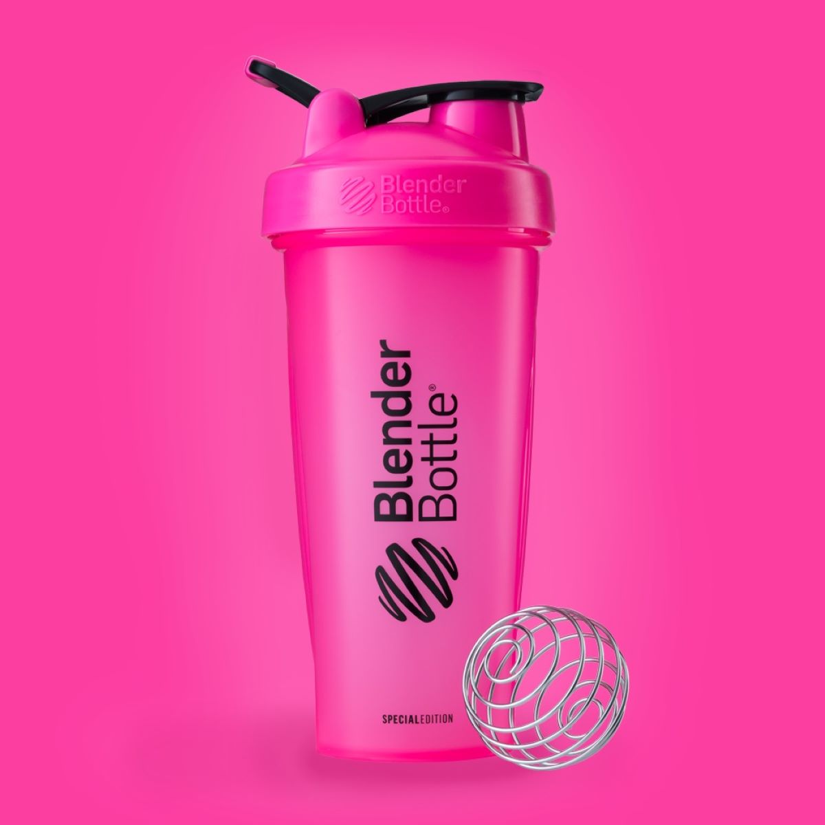 BlenderBottle Shaker Bottle with Pill Organizer and Storage for Protein  Powder, ProStak System, 22-Ounce, Rose Pink