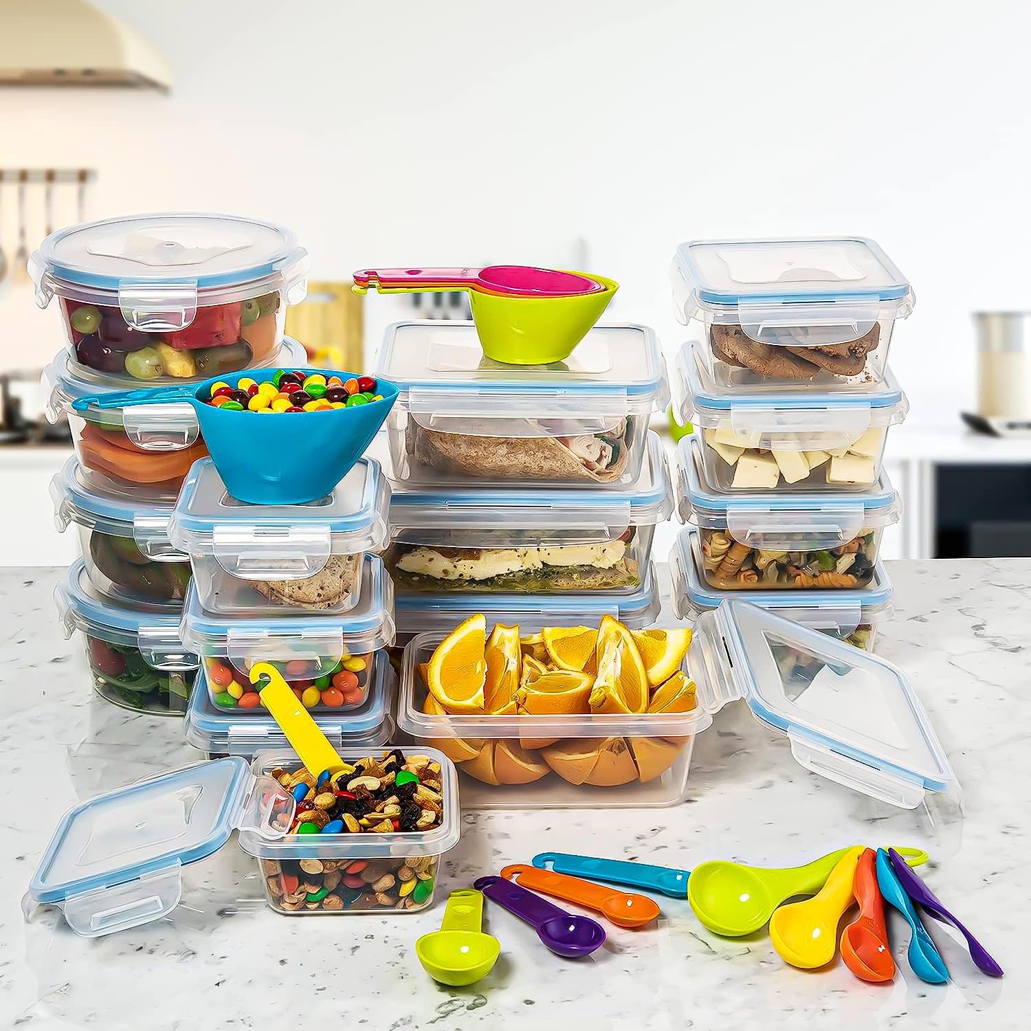 Snapware Total Solution 10-Pc Plastic Food Storage Container Set, 8.5-Cup  Rectangle Meal Prep Container, Non-Toxic, BPA-Free Lids with 4 Locking  Tabs