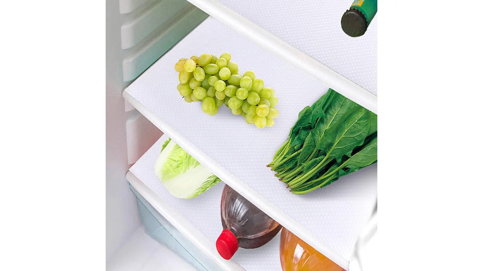 Adjustable Plastic Refrigerator Liners, White Fridge Mats (11.4 x
