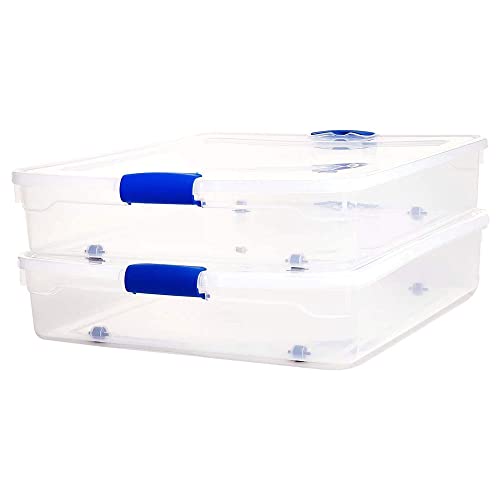 Homz Underbed Storage Container with Snap-On Lid and Wheels