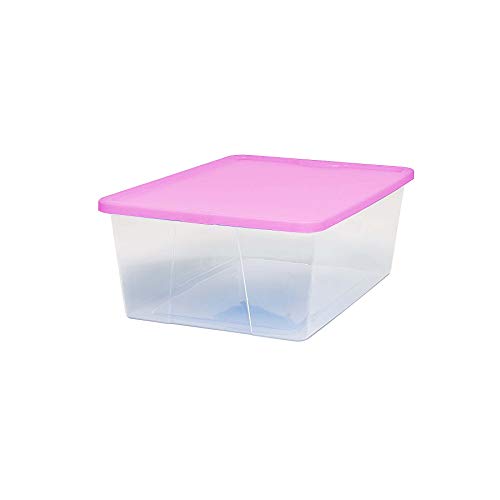 Homz 28 qt Snaplock Clear Plastic Storage Container Bin with Secure Lid, 2 Pack