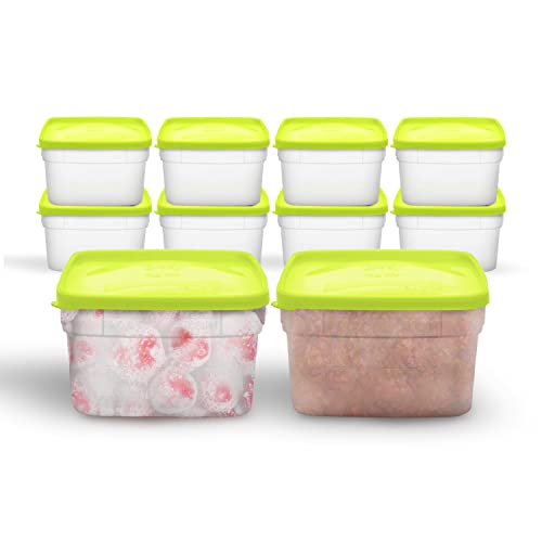 Tafura Freezer Soup Containers for Food with Twist Top Lids [32 Oz - 10  Pack] Reusable Plastic with Screw On Lids | Freezer Containers for Food
