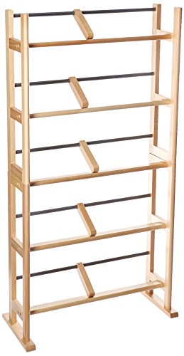 Contemporary Wood & Metal Media Storage Rack