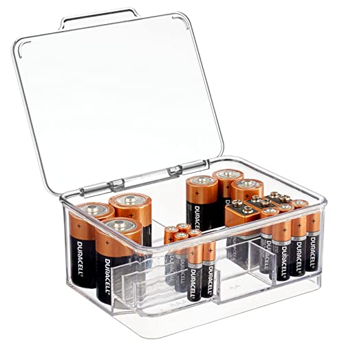 mDesign Battery Storage Organizer Box Bin