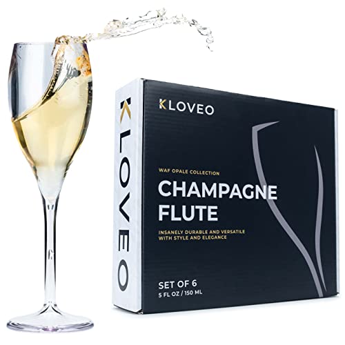 KLOVEO Plastic Champagne Flutes Set