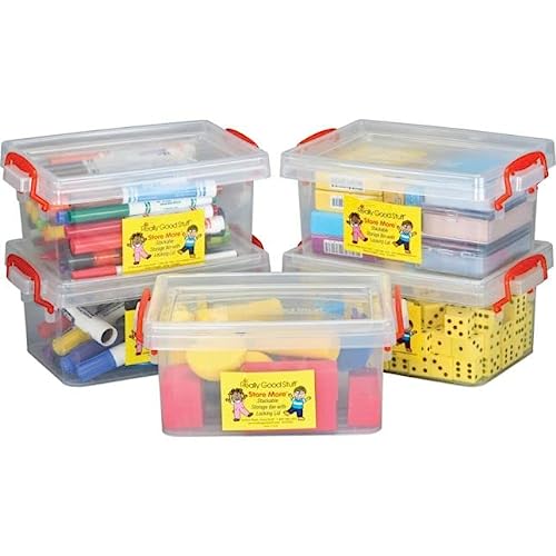 Small Clear Plastic Stackable Storage Tubs with Locking Lid