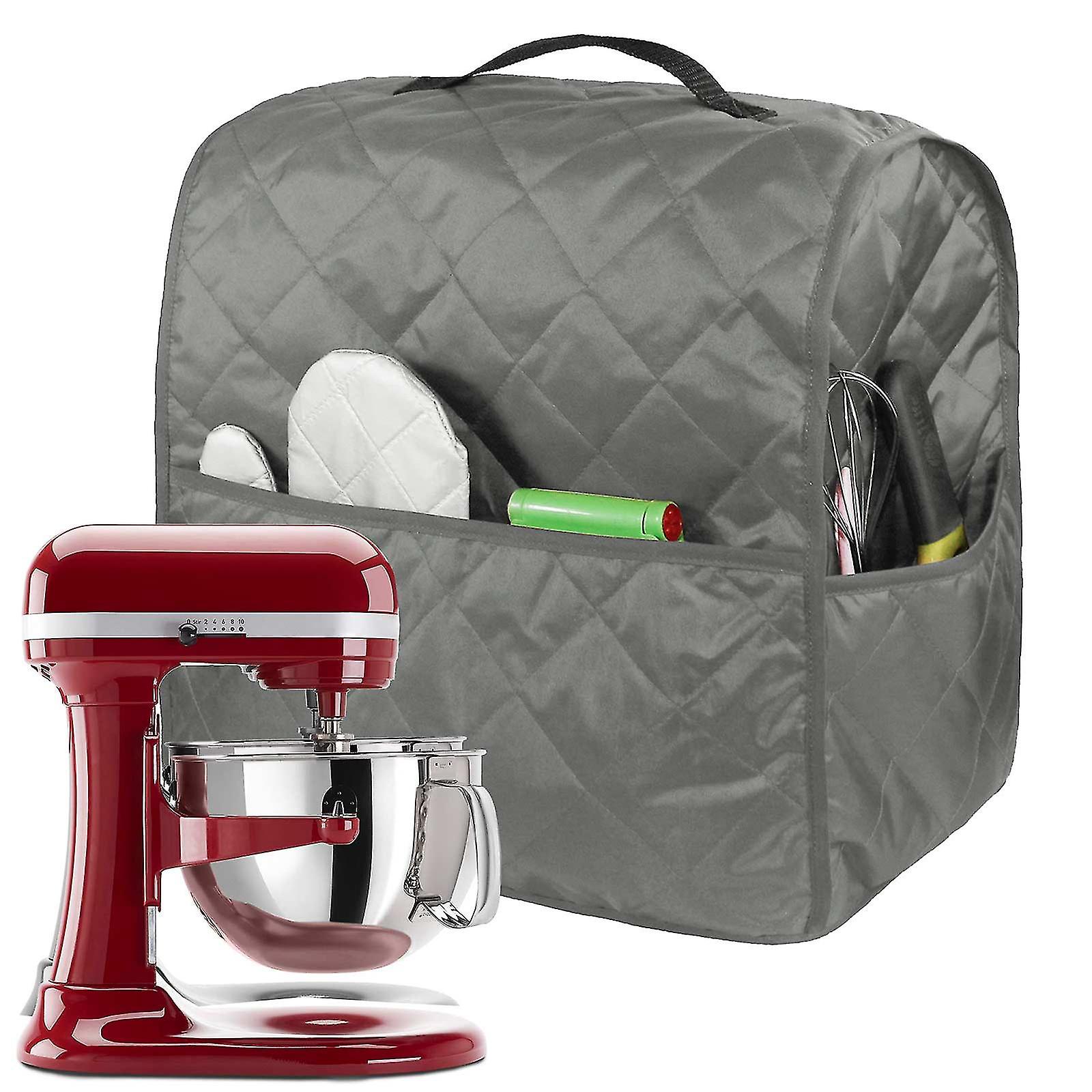Home Stand Mixer Dust-proof Cover with Pockets Organizer Bag for Kitchenaid  Mixer(Gray) 