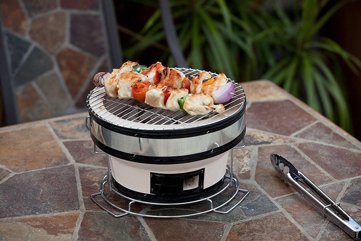 Ironmaster Hibachi Grill Outdoor, Small Portable Charcoal Grill, 100% Pre-Seasoned Cast Iron, Japanese Yakitori Camping Grill