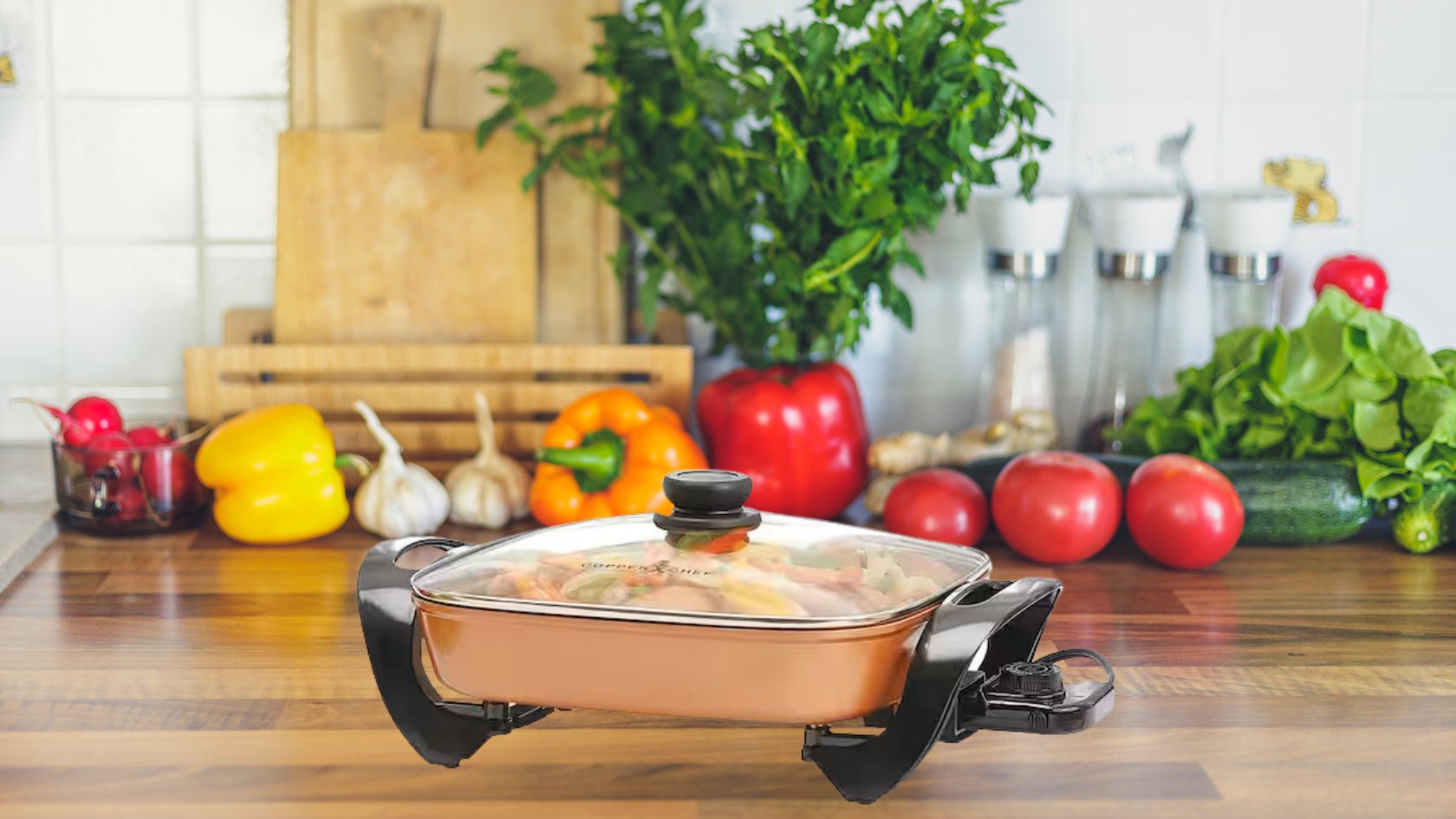 As Seen On TV! Copper Chef Removable Electric Skillet