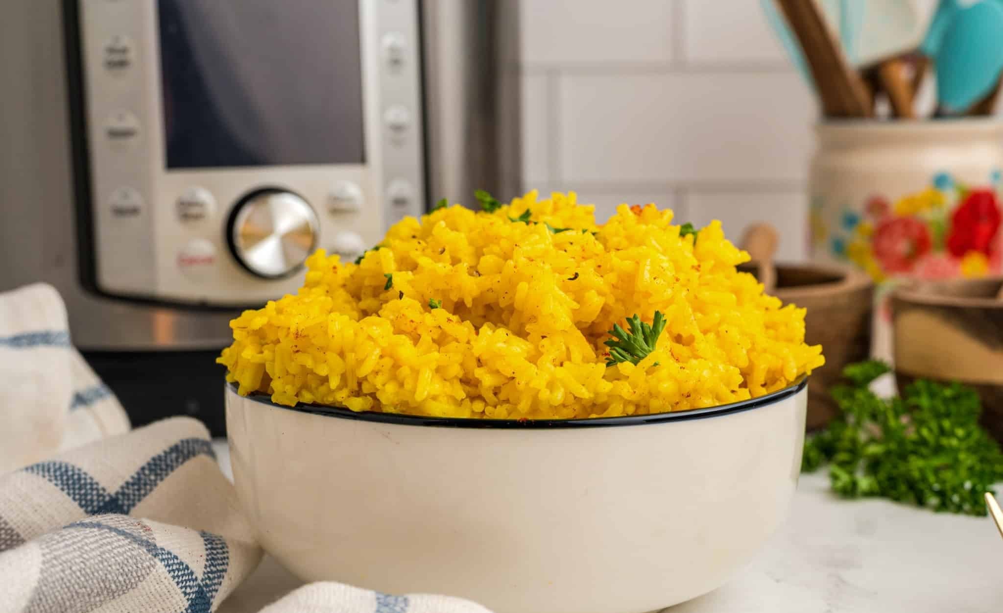 How To Make Par Excellence Yellow Rice Saffron In Electric Pressure Cooker