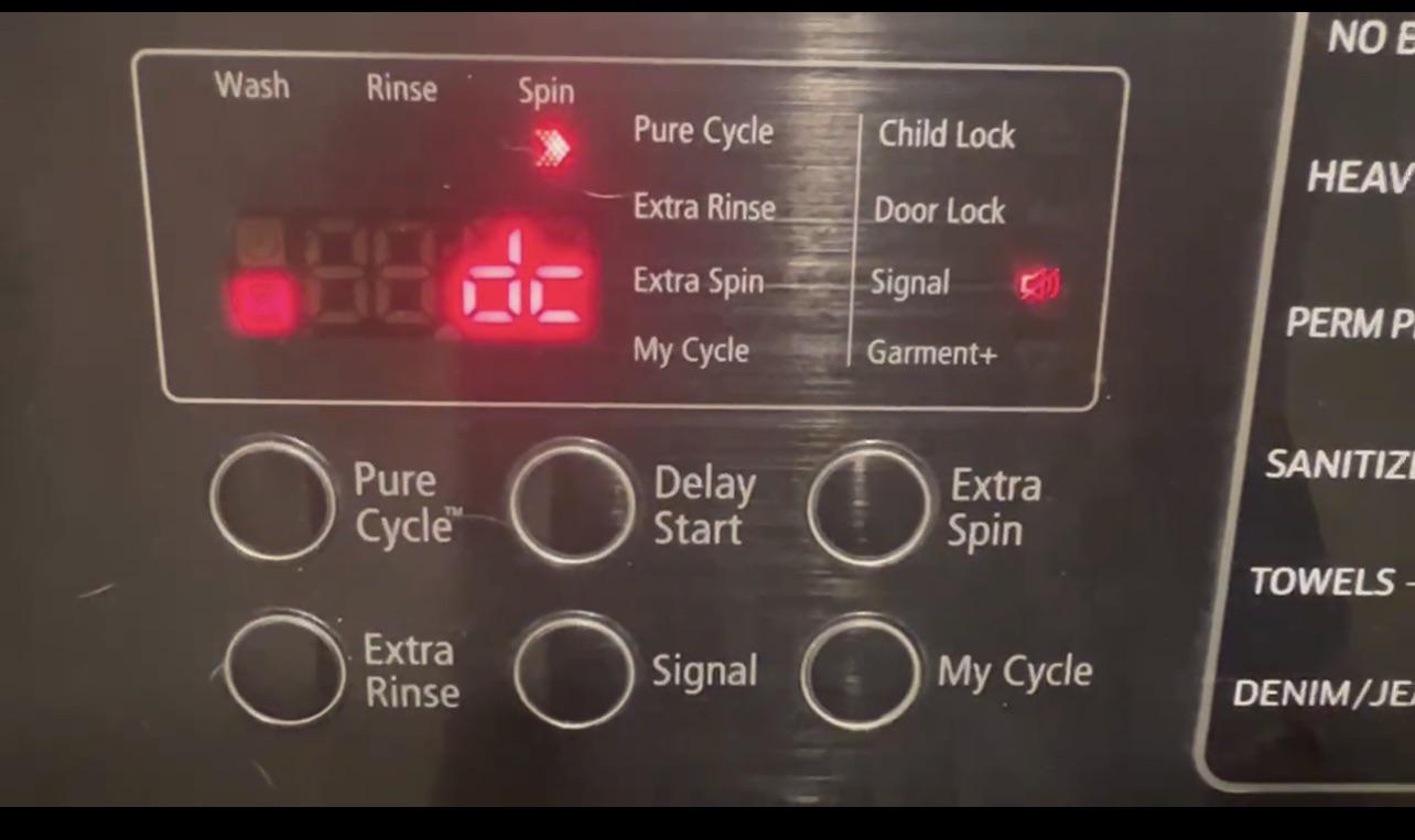What Does Dc Mean On A Samsung Washer