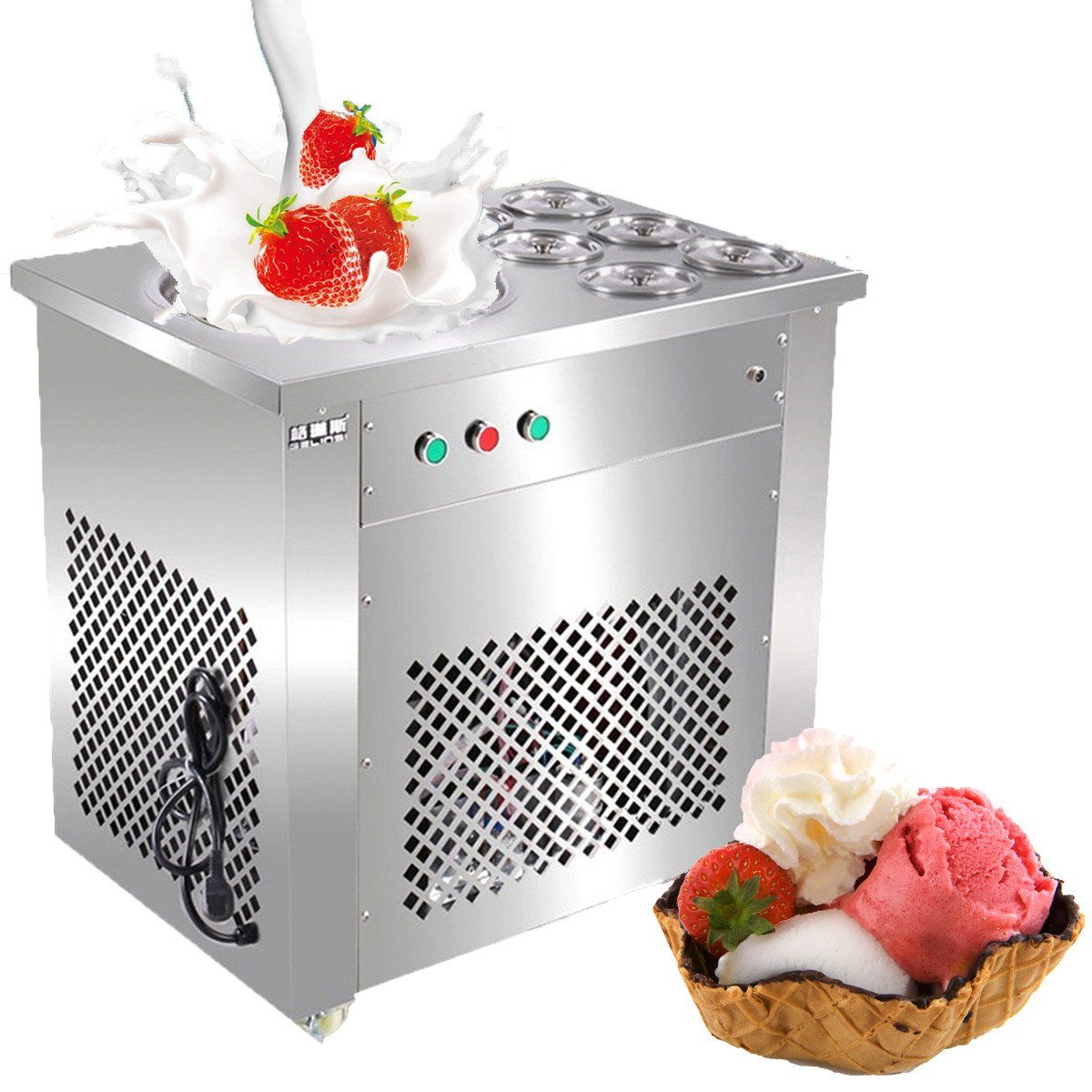 Whynter Portable Stainless Steel Instant Ice Cream Maker Frozen Pan Roller, Ice Cream & Dessert Makers, Furniture & Appliances