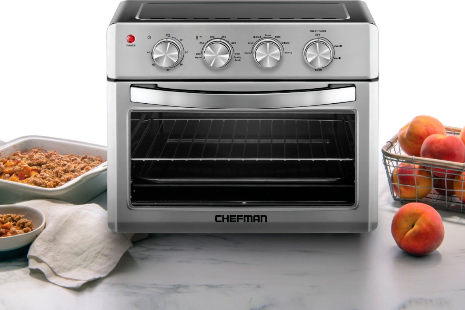 CHEFMAN Air Fryer Toaster Oven XL 20L, Healthy Cooking & User Friendly,  Countertop Convection Bake & Broil, 9 Cooking Functions, Auto Shut-Off 60  Min