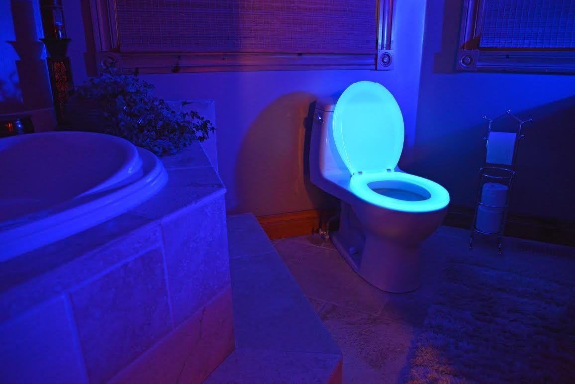 Coolmade Toilet Night Light[2Pack],Motion Activated LED Light,8 Colors Changing Toilet Bowl Nightlight for Bathroom[Battery Not Included] Perfect Decorating