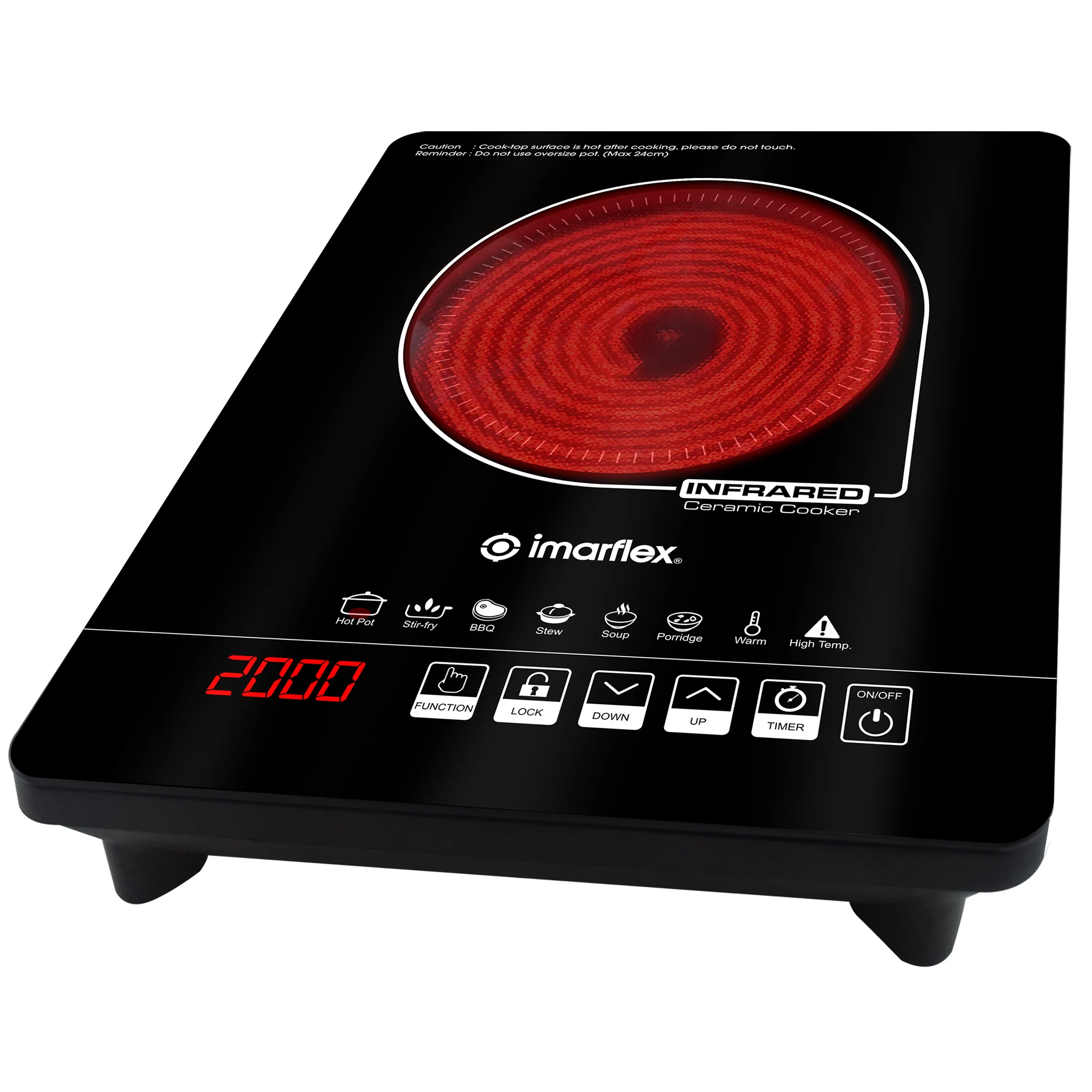 Hot Plate, Techwood Single Burner for Cooking, 1200W Portable Infrared Ceramic  Electric Stove with Adjustable Temperature, 7.1” Cooktop for Home/RV/Camp,  Compatible for All Cookwares, Black 